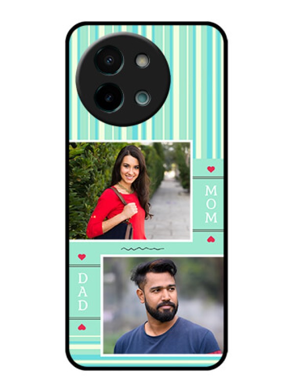 Custom Vivo Y58 5G Custom Glass Phone CaseMom and Dad Pic Design