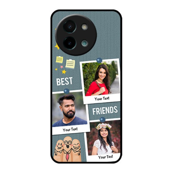 Vivo Y58 5G Custom Glass Phone CaseSticky Frames And Friendship Design Vivo Y58 5G Custom Glass Phone CaseSticky Frames And Friendship Design