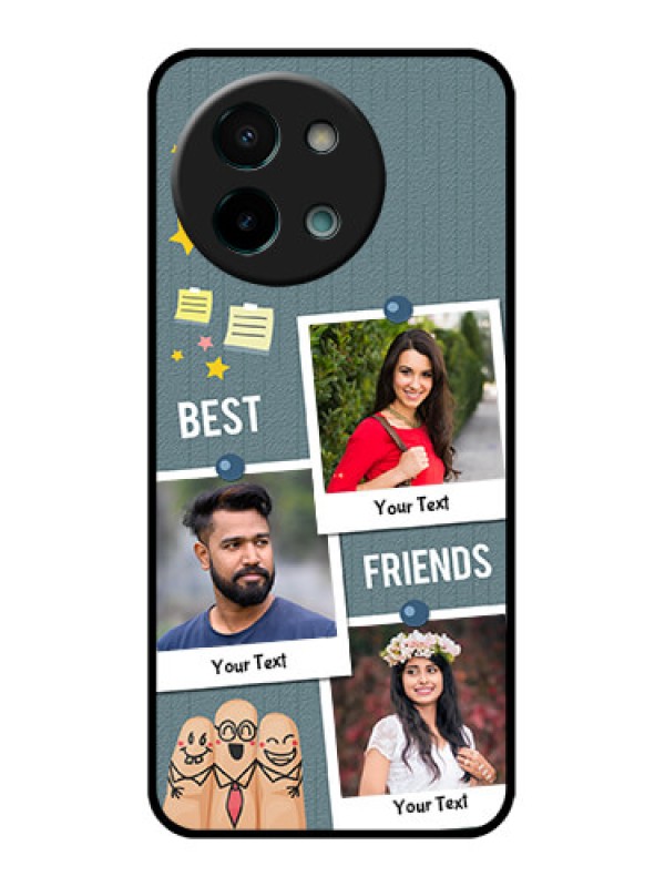 Custom Vivo Y58 5G Custom Glass Phone CaseSticky Frames And Friendship Design