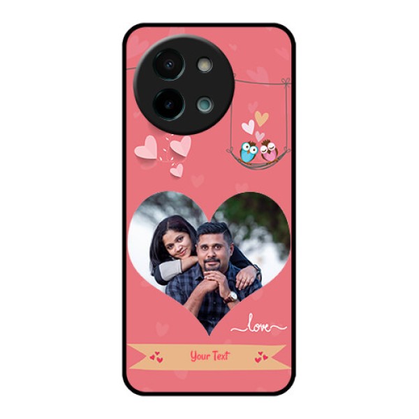 Vivo Y58 5G Custom Glass Phone CasePeach Color Love Design Vivo Y58 5G Custom Glass Phone CasePeach Color Love Design
