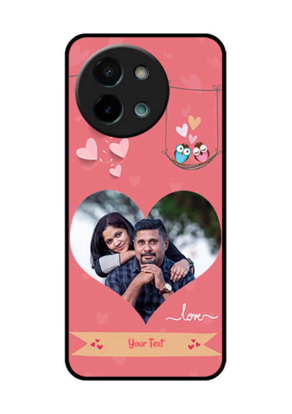 Vivo Y58 5G Custom Glass Phone CasePeach Color Love Design