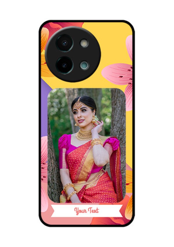 Vivo Y58 5G Custom Glass Phone Case3 Image With Vintage Floral Design