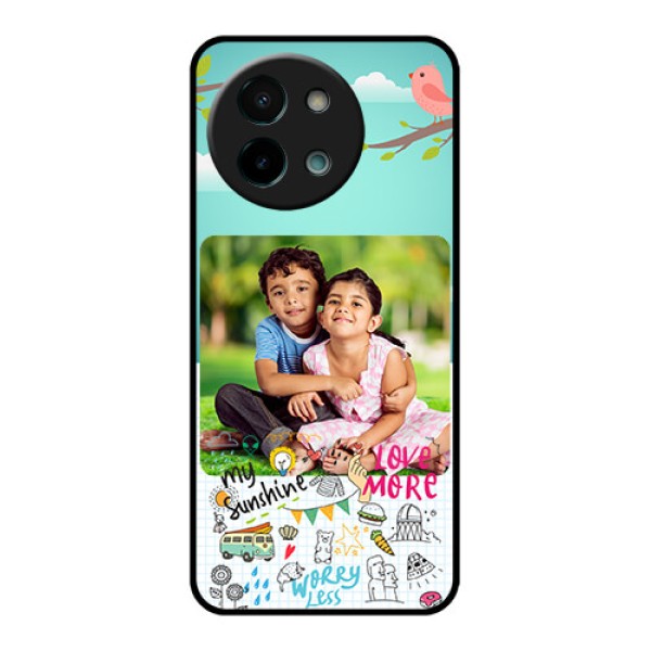 Vivo Y58 5G Custom Glass Phone CaseDoodle Love Design