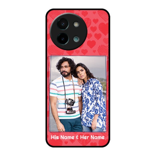 Vivo Y58 5G Custom Glass Phone CaseWith Red Heart Symbols Design Vivo Y58 5G Custom Glass Phone CaseWith Red Heart Symbols Design