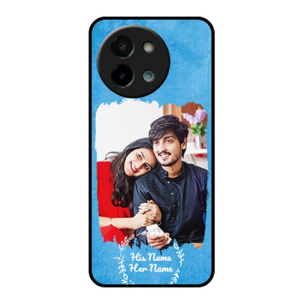 Vivo Y58 5G Custom Glass Phone Case - Blue Color Vintage Design Vivo Y58 5G Custom Glass Phone Case - Blue Color Vintage Design