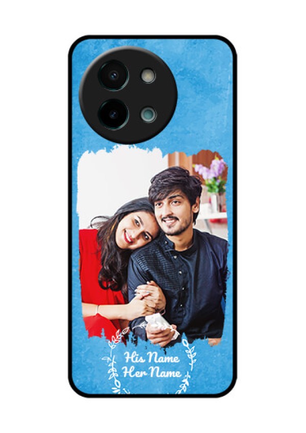 Vivo Y58 5G Custom Glass Phone Case - Blue Color Vintage Design