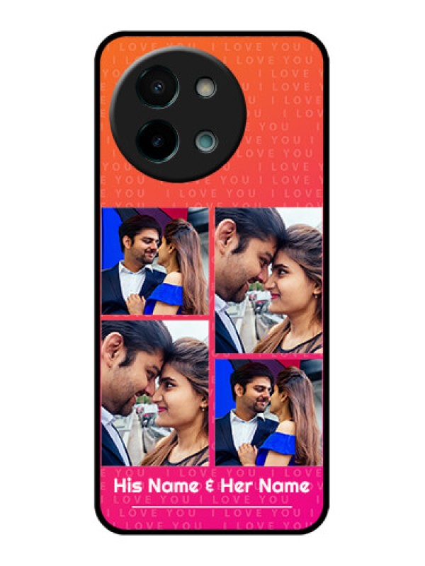Custom Vivo Y58 5G Custom Glass Phone CaseI Love You Pink Design