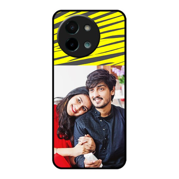 Vivo Y58 5G Custom Glass Phone CaseYellow Abstract Design