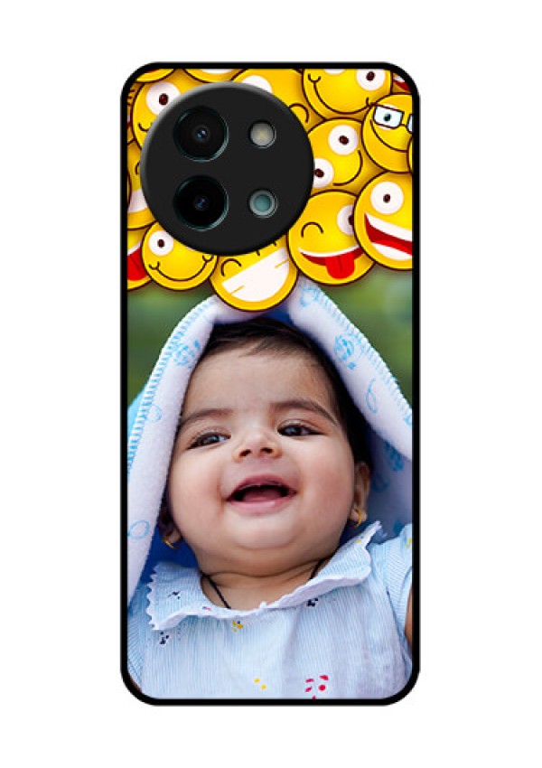Vivo Y58 5G Custom Glass Phone CaseWith Smiley Emoji Design