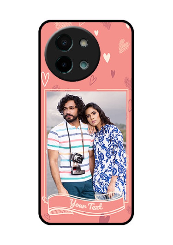 Vivo Y58 5G Custom Glass Phone CaseLove Doodle Art Design