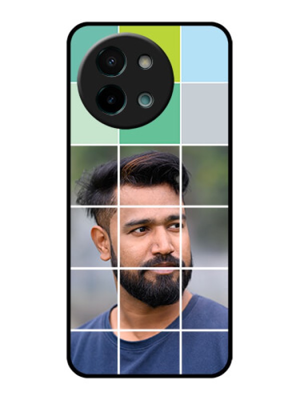 Custom Vivo Y58 5G Custom Glass Phone CaseWith White Box Pattern