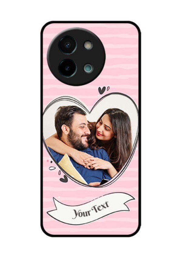 Vivo Y58 5G Custom Glass Phone CaseVintage Heart Design