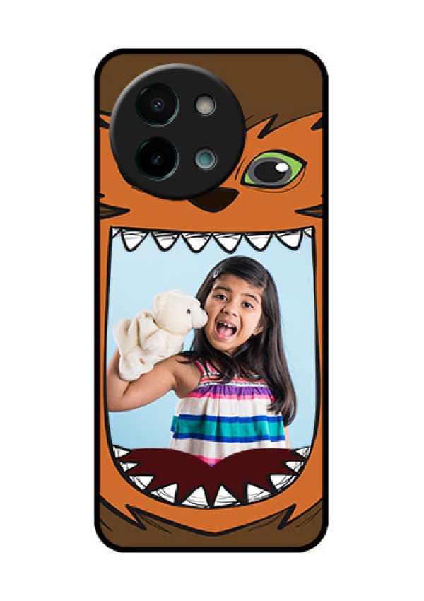 Vivo Y58 5G Custom Glass Phone CaseOwl Monster Back Case Design