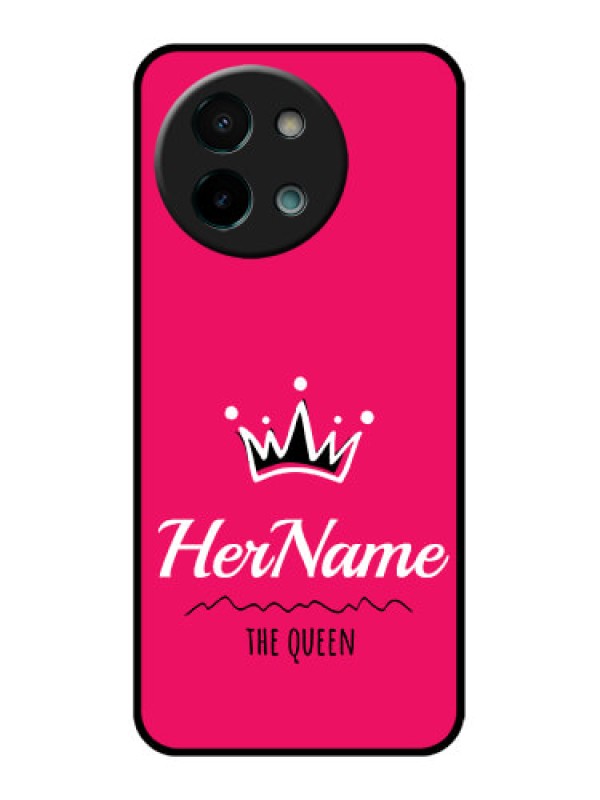 Custom Vivo Y58 5G Custom Glass Phone CaseQueen With Name Design