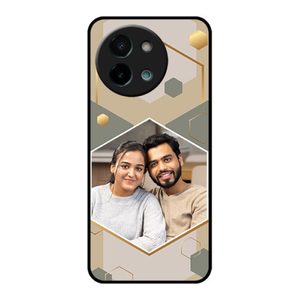 Vivo Y58 5G Custom Glass Phone CaseStylish Hexagon Pattern Design