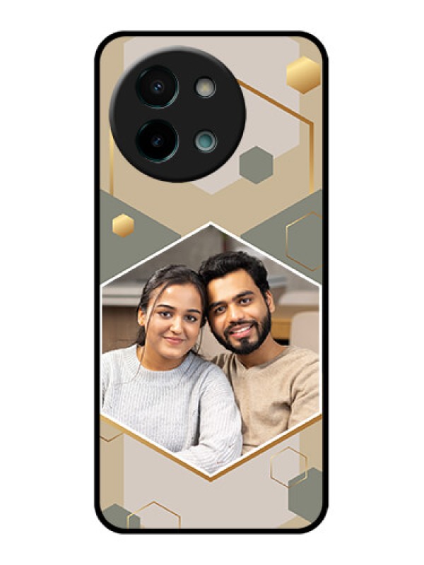 Custom Vivo Y58 5G Custom Glass Phone CaseStylish Hexagon Pattern Design