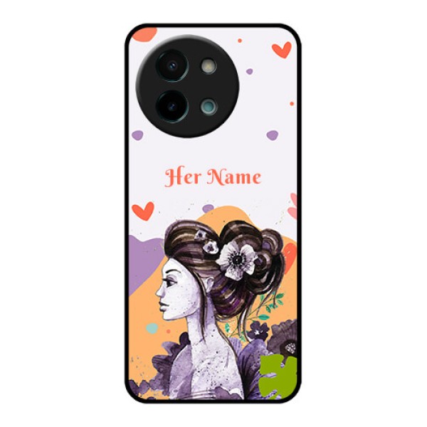 Vivo Y58 5G Custom Glass Phone CaseWoman And Nature Design