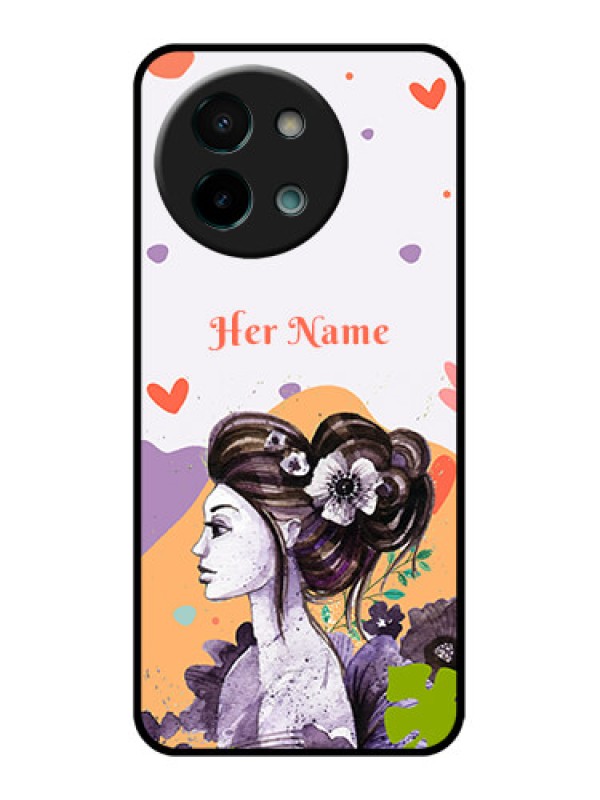 Custom Vivo Y58 5G Custom Glass Phone CaseWoman And Nature Design