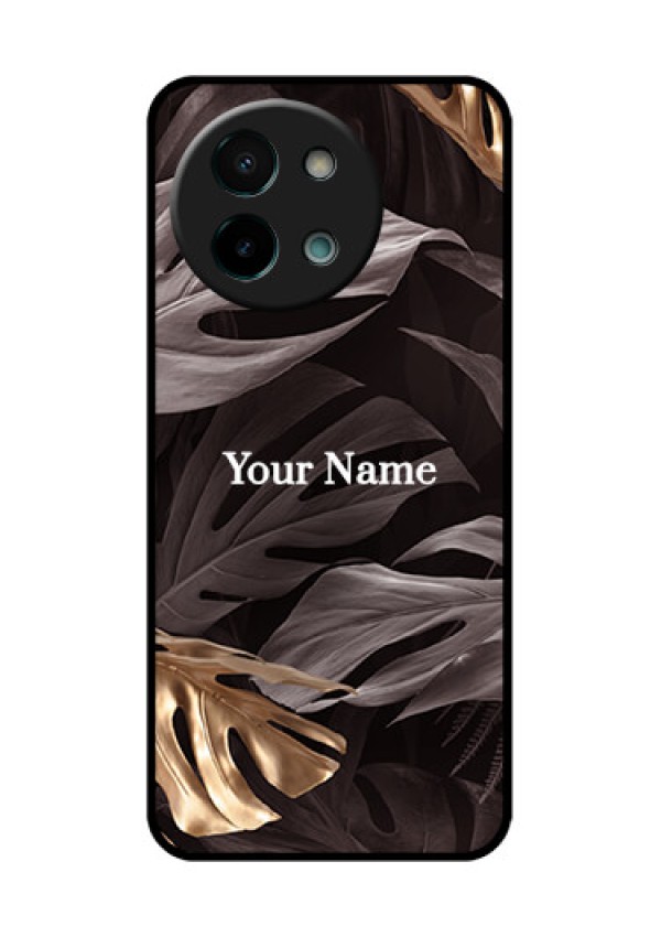 Vivo Y58 5G Custom Glass Phone CaseWild Leaves Digital Paint Design