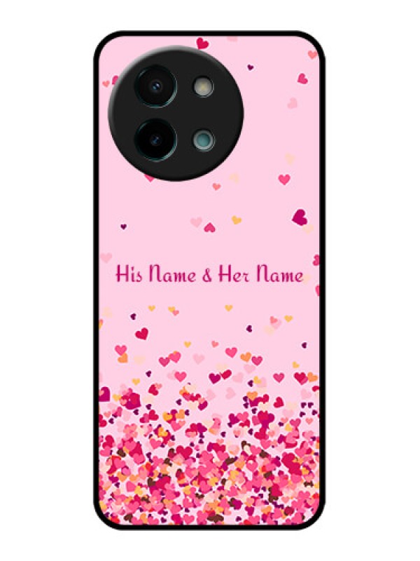 Custom Vivo Y58 5G Custom Glass Phone CaseFloating Hearts Design