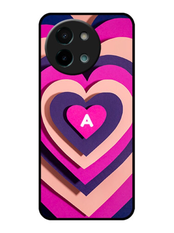 Custom Vivo Y58 5G Custom Glass Phone CaseCute Heart Pattern Design