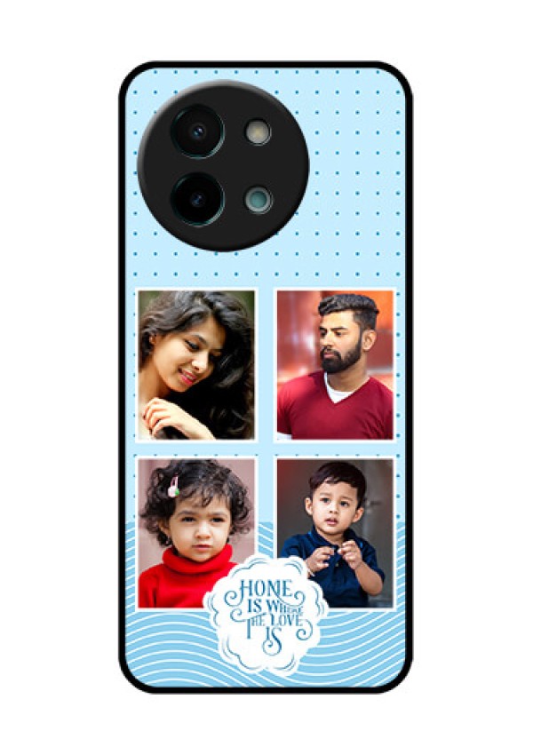 Vivo Y58 5G Custom Glass Phone CaseCute Love Quote With 4 Pic Upload Design
