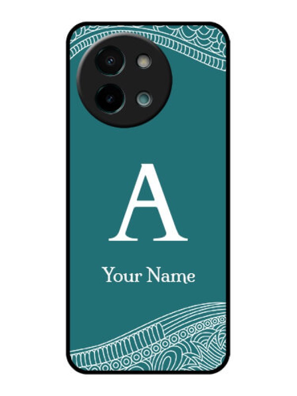 Custom Vivo Y58 5G Custom Glass Phone CaseLine Art Pattern With Custom Name Design