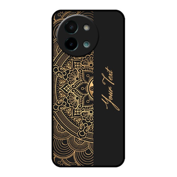 Vivo Y58 5G Custom Glass Phone CaseMandala Art With Custom Text Design Vivo Y58 5G Custom Glass Phone CaseMandala Art With Custom Text Design