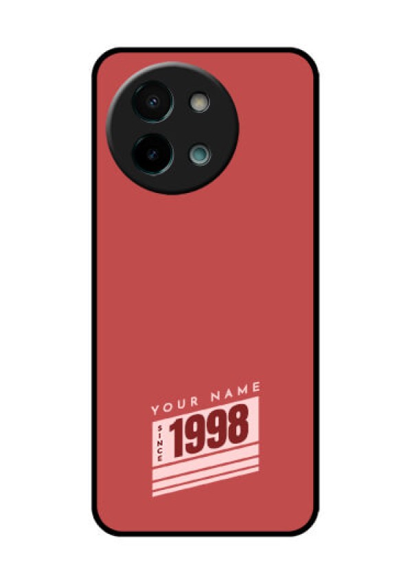 Vivo Y58 5G Custom Glass Phone CaseRed Custom Year Of Birth Design