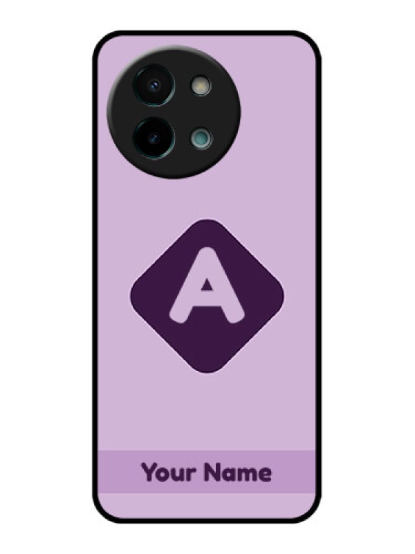 Custom Vivo Y58 5G Custom Glass Phone CaseCustom Letter In Curved Badge Design