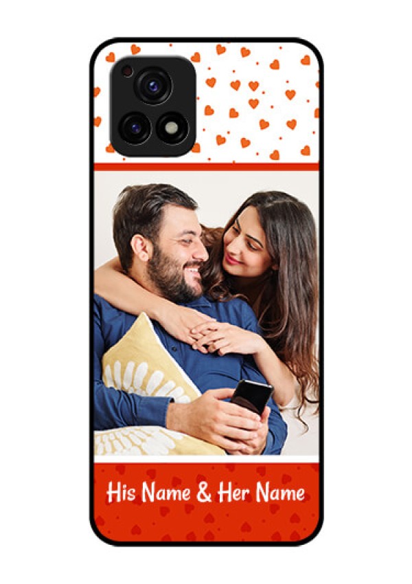 Vivo Y72 5G Custom Glass Phone Case - Orange Love Symbol Design