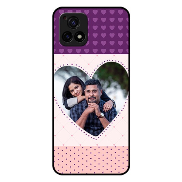Vivo Y72 5G Custom Glass Phone Case - Violet Love Dots Design