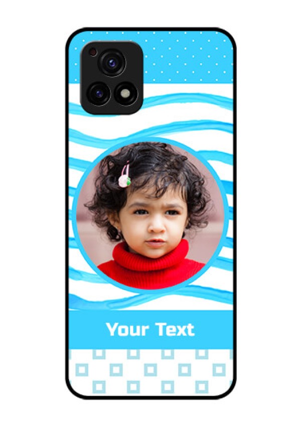 Vivo Y72 5G Custom Glass Phone Case - Simple Blue Case Design
