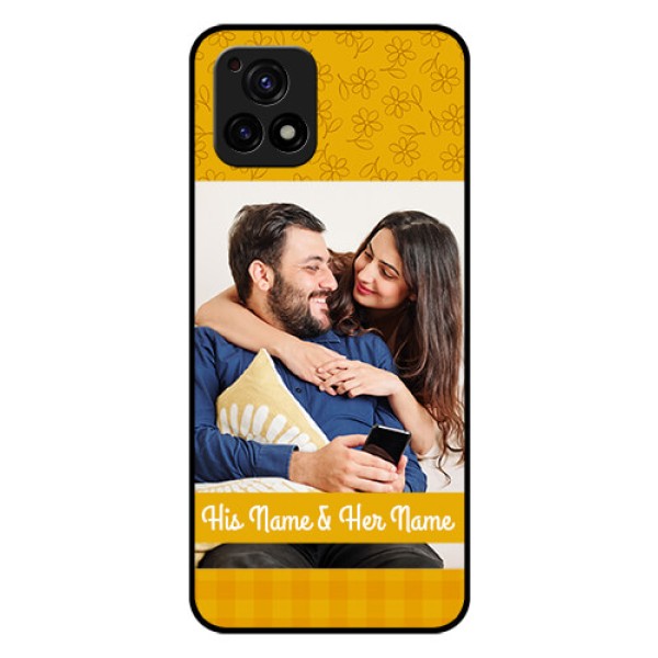 Vivo Y72 5G Custom Glass Mobile Case - Yellow Floral Design Vivo Y72 5G Custom Glass Mobile Case - Yellow Floral Design