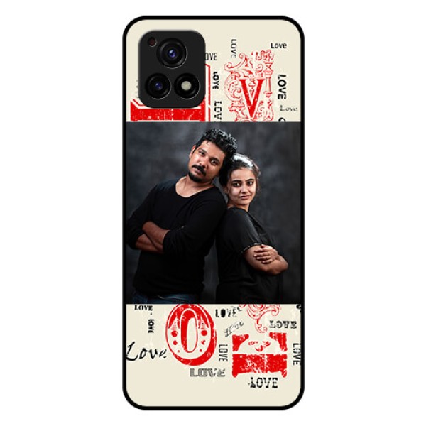 Vivo Y72 5G Photo Printing on Glass Case - Trendy Love Design Case