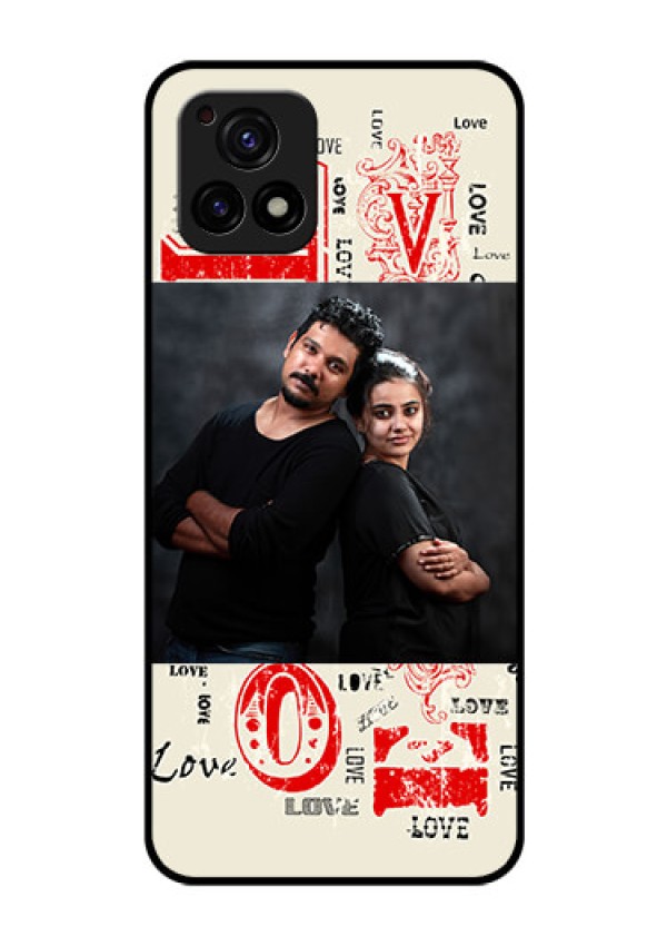 Vivo Y72 5G Photo Printing on Glass Case - Trendy Love Design Case