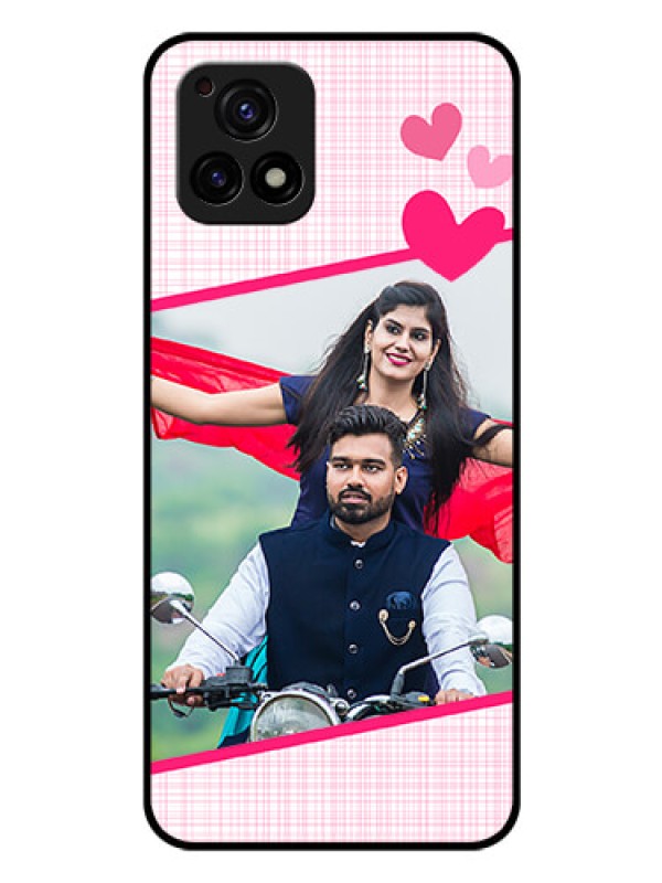 Custom Vivo Y72 5G Custom Glass Phone Case - Love Shape Heart Design