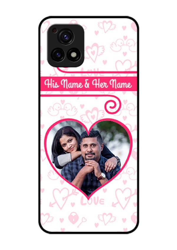 Vivo Y72 5G Personalized Glass Phone Case - Heart Shape Love Design