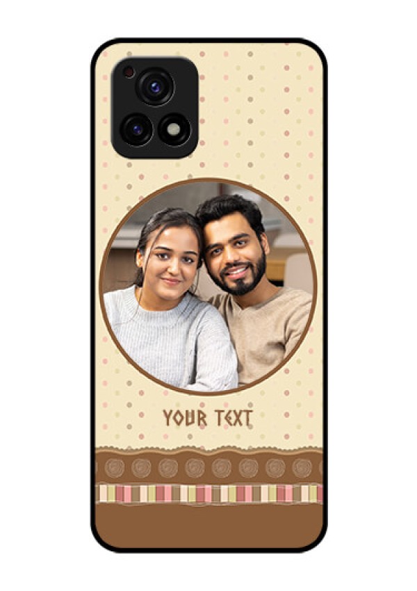 Vivo Y72 5G Custom Glass Mobile Case - Brown Dotted Mobile Case Design
