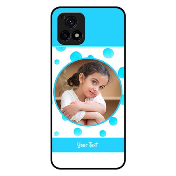 Vivo Y72 5G Photo Printing on Glass Case - Blue Bubbles Pattern Design Vivo Y72 5G Photo Printing on Glass Case - Blue Bubbles Pattern Design