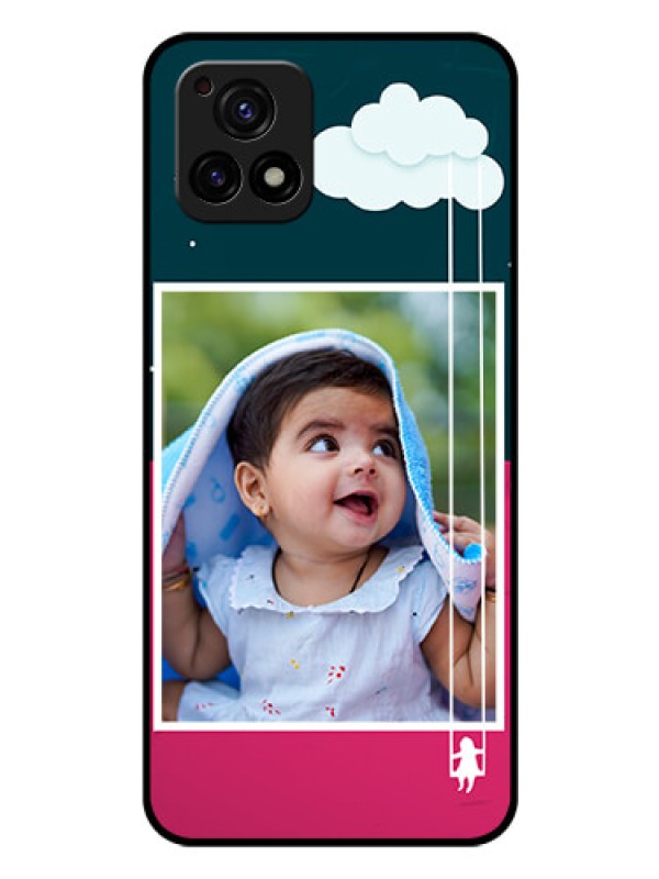 Custom Vivo Y72 5G Custom Glass Phone Case - Cute Girl with Cloud Design