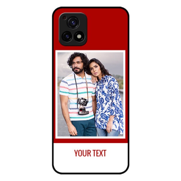Vivo Y72 5G Personalized Glass Phone Case - Simple Red Color Design Vivo Y72 5G Personalized Glass Phone Case - Simple Red Color Design