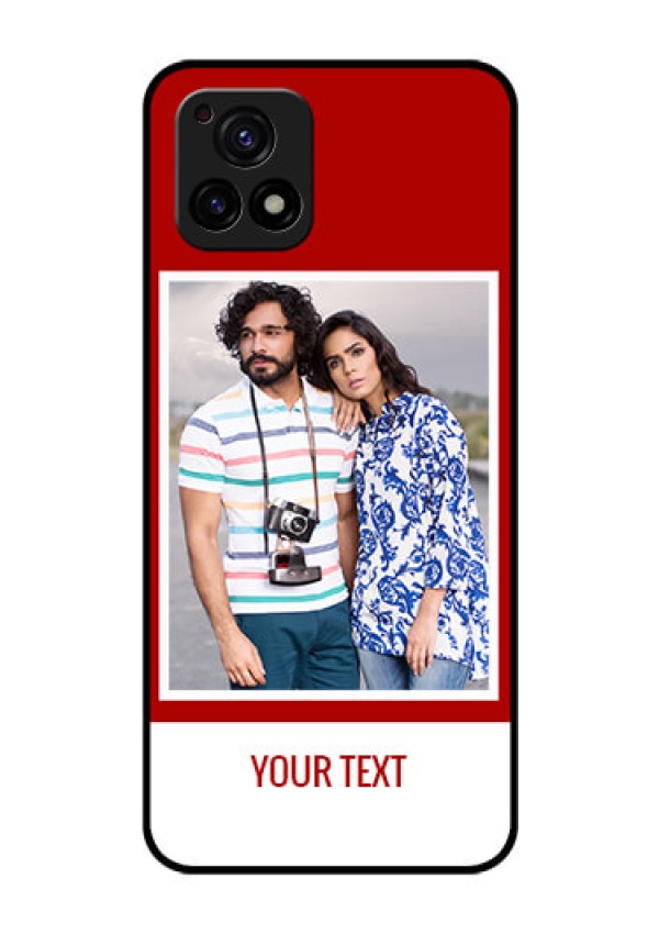 Vivo Y72 5G Personalized Glass Phone Case - Simple Red Color Design