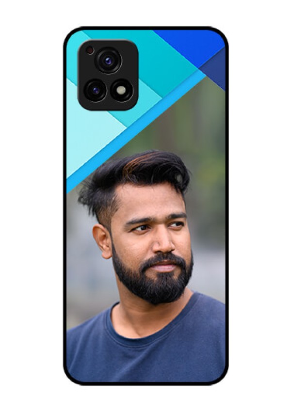 Vivo Y72 5G Custom Glass Phone Case - Blue Pattern Design
