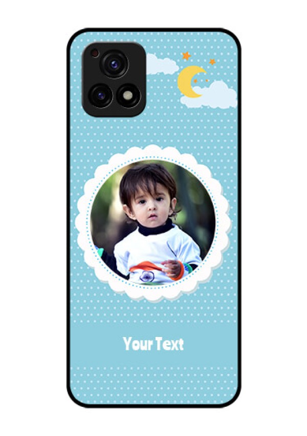 Vivo Y72 5G Personalised Glass Phone Case - Violet Pattern Design