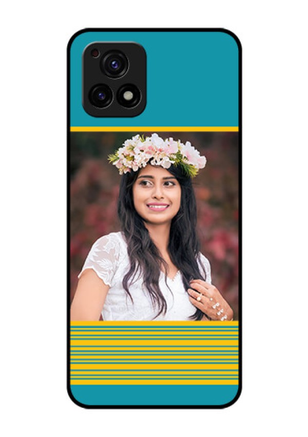 Vivo Y72 5G Custom Glass Phone Case - Yellow & Blue Design