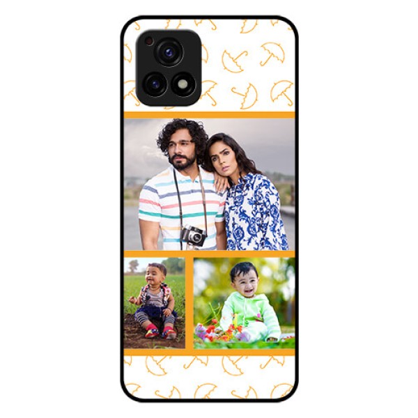 Vivo Y72 5G Custom Glass Mobile Case - Yellow Pattern Design