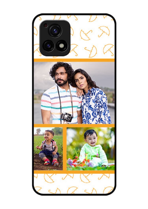 Vivo Y72 5G Custom Glass Mobile Case - Yellow Pattern Design