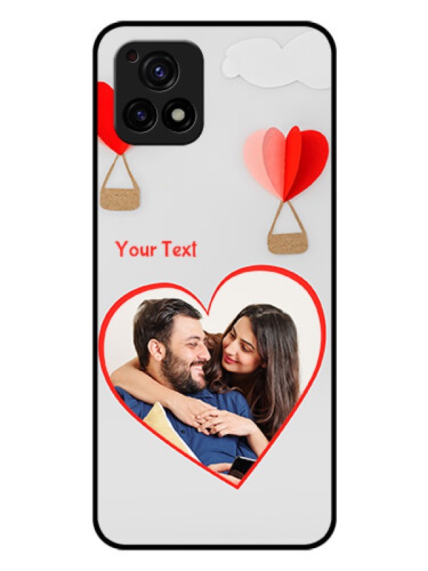 Custom Vivo Y72 5G Custom Glass Mobile Case - Parachute Love Design