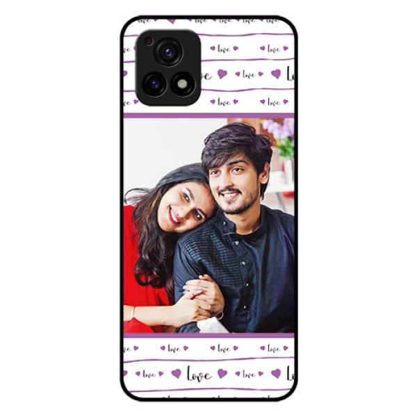 Vivo Y72 5G Custom Glass Mobile Case - Couples Heart Design